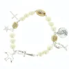 Palais du Rosaire Bracelet élastique en céramique avec médaille St Michel^ Bracelet Fantaisie