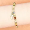 Palais du Rosaire Bracelet élastique en pierres naturelles et croix^ Bracelet Fantaisie