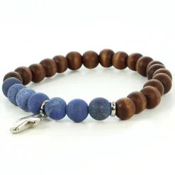 Palais du Rosaire Bracelet élastique perles bois et pierres naturelles^ Bracelet Fantaisie