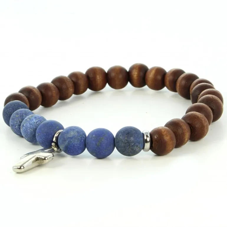 Palais du Rosaire Bracelet élastique perles bois et pierres naturelles^ Bracelet Fantaisie