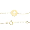 Palais du Rosaire Bracelet plaqué or 16 cm avec médaille ronde croix ajourée^ Bracelet Plaqué Or