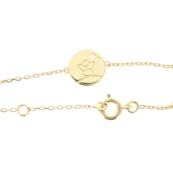 Palais du Rosaire Bracelet plaqué or 16 cm avec médaille ronde ange^ Bracelet Plaqué Or