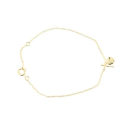 Palais du Rosaire Bracelet plaqué or 16 cm avec une croix et un coeur^ Bracelet Plaqué Or
