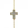 Palais du Rosaire Bracelet plaqué or avec croix religieuse en nacre^ Bracelet Plaqué Or
