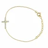 Palais du Rosaire Bracelet Plaqué Or avec une croix centrale ornée de strass^ Bracelet Plaqué Or