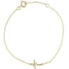 Palais du Rosaire Bracelet Plaqué Or avec une croix moderne et des strass^ Bracelet Plaqué Or