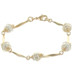 Palais du Rosaire Bracelet Plaqué Or bâton et perles blanches entourées^ Bracelet Plaqué Or