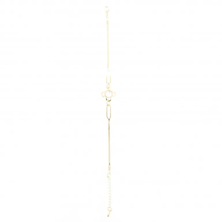 Palais du Rosaire Bracelet religieux doré avec petite croix en zircon^ Bracelet Fantaisie
