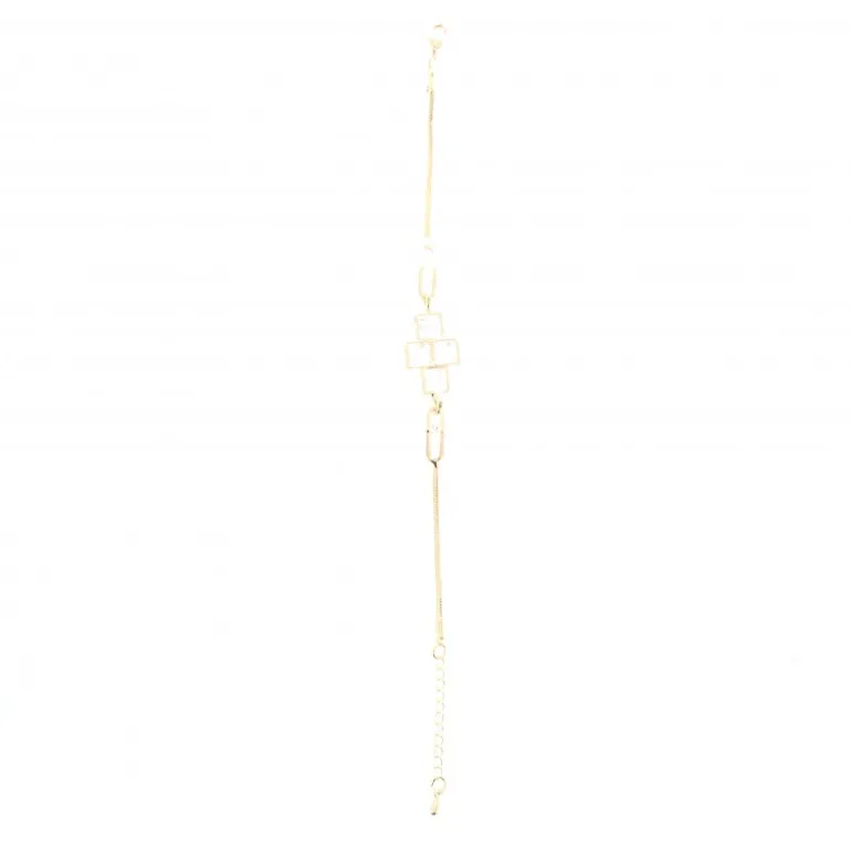 Palais du Rosaire Bracelet religieux doré avec croix en zircon^ Bracelet Fantaisie