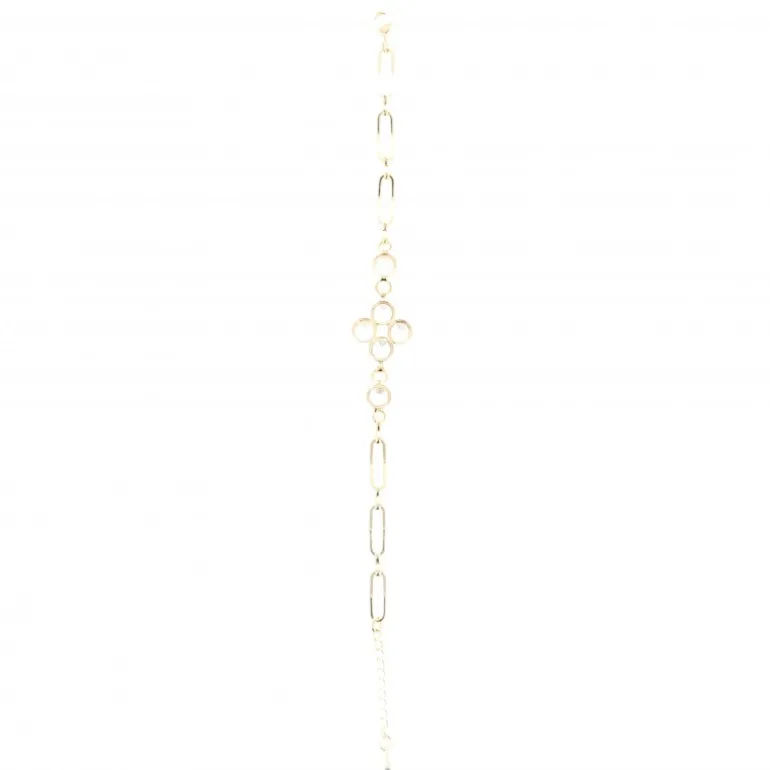 Palais du Rosaire Bracelet religieux en métal doré avec croix en zircon^ Bracelet Fantaisie