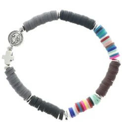 Palais du Rosaire Bracelet Saint Benoît avec perles heishi^ Bracelet Fantaisie
