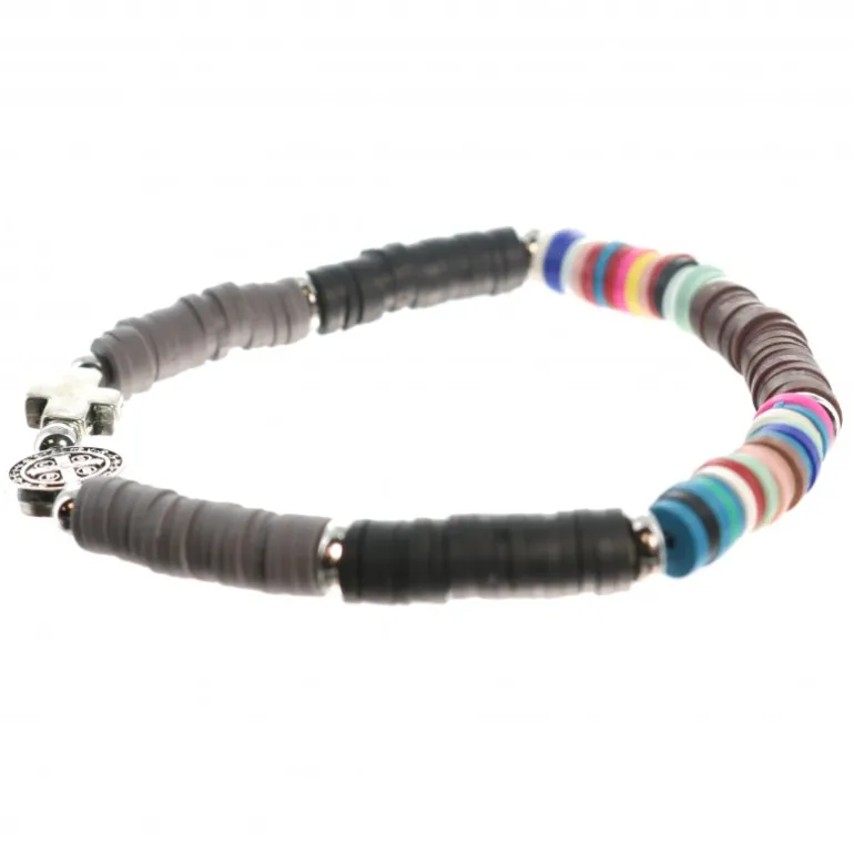 Palais du Rosaire Bracelet Saint Benoît avec perles heishi^ Bracelet Fantaisie
