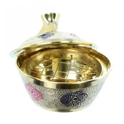 Palais du Rosaire Brûle encens en laiton avec grille 7,5x8cm^ Encensoir