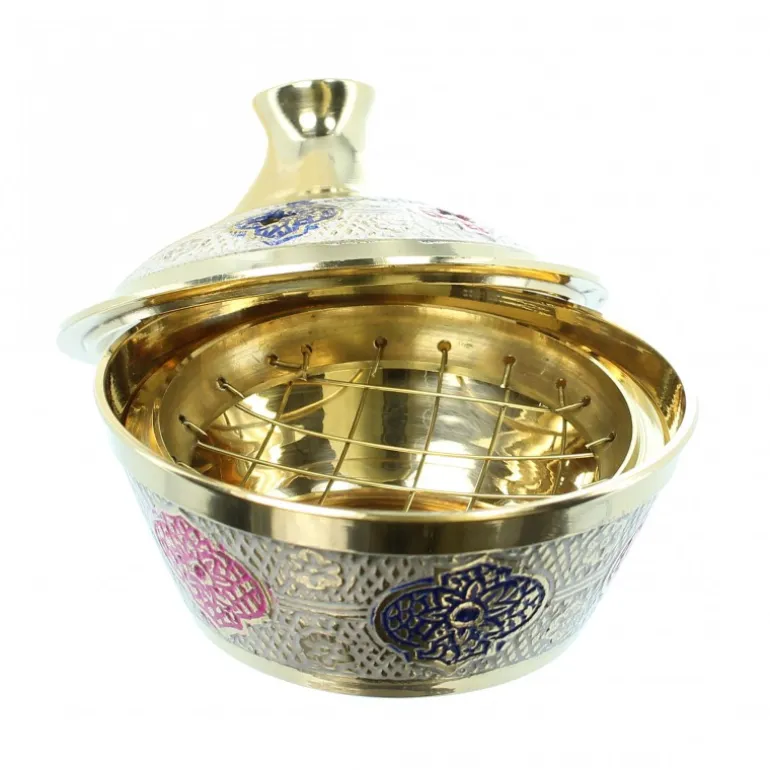Palais du Rosaire Brûle encens en laiton avec grille 7,5x8cm^ Encensoir