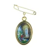 Palais du Rosaire Broche Apparition de Lourdes et Vierge Miraculeuse en métal doré^ Broche Métal