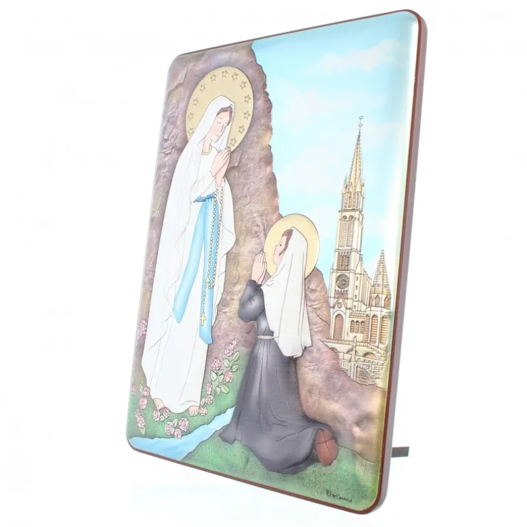 Palais du Rosaire Cadre Apparition de Lourdes en couleur de 16x21cm^ Cadre Religieux