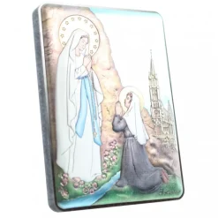 Palais du Rosaire Cadre Apparition de Lourdes sur plaque métal 17x10cm^ Cadre Religieux