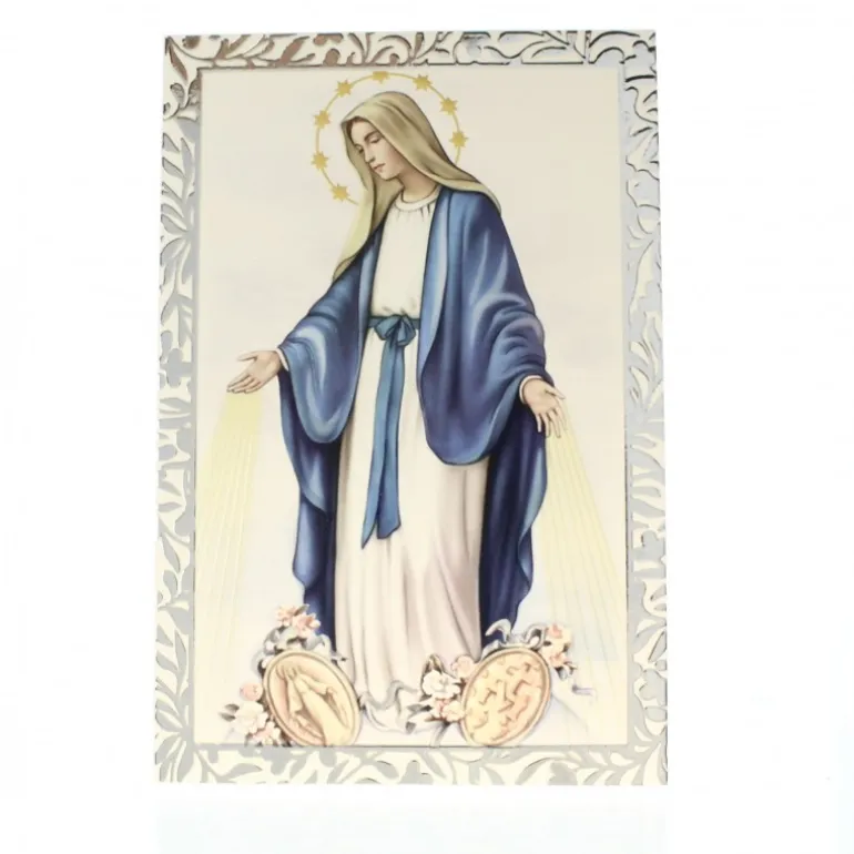 Palais du Rosaire Cadre argenté de la Vierge Miraculeuse 9x13cm^ Cadre Religieux