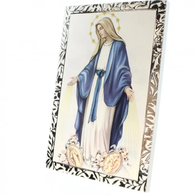 Palais du Rosaire Cadre argenté de la Vierge Miraculeuse 9x13cm^ Cadre Religieux