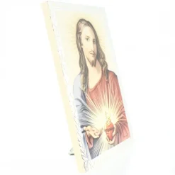 Palais du Rosaire Cadre argenté du Sacré Coeur de Jésus 9x13cm^ Cadre Religieux