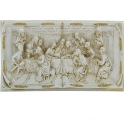 Palais du Rosaire Cadre Cène en Résine Ivoire 31x17cm^ Pâques | Cadre Religieux