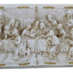 Palais du Rosaire Cadre Cène en Résine Ivoire 31x17cm^ Pâques | Cadre Religieux