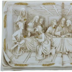 Palais du Rosaire Cadre Cène en Résine Ivoire 31x17cm^ Pâques | Cadre Religieux