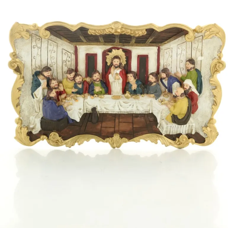 Palais du Rosaire Cadre de la Cène en résine colorée 22x13cm^ Pâques | Cadre Religieux