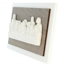 Palais du Rosaire Cadre de la Cène en résine blanche 16x11cm^ Pâques | Cadre Religieux