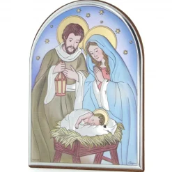 Palais du Rosaire Cadre de la Sainte Famille sur plaque métal coloré 15cm^ Cadre Religieux