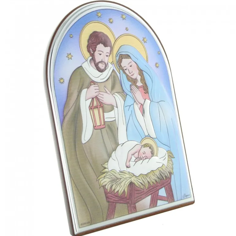 Palais du Rosaire Cadre de la Sainte Famille sur plaque métal coloré 15cm^ Cadre Religieux