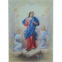 Palais du Rosaire Cadre de Marie qui Défait les Noeuds sur toile imprimée 13 x 18cm^ Cadre Religieux