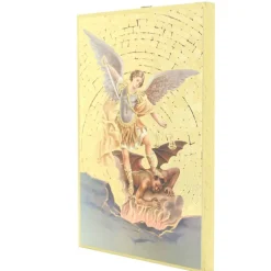 Palais du Rosaire Cadre de Saint Michel en bois effet mosaïque 10x15cm^ Cadre Religieux