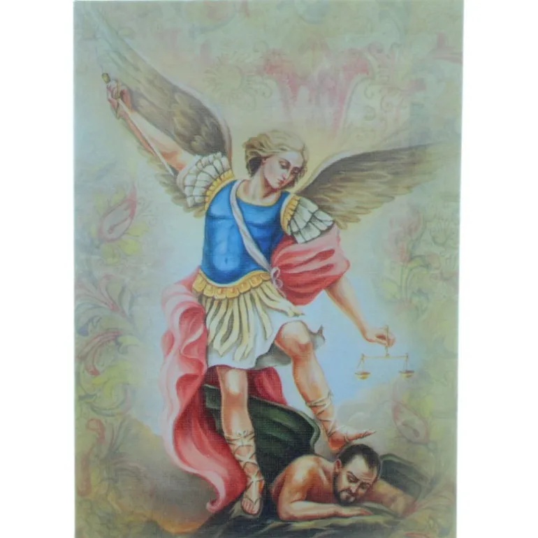 Palais du Rosaire Cadre de Saint Michel sur toile imprimée 13 x 18cm^ Cadre Religieux