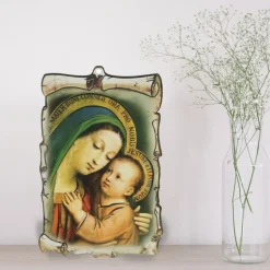 Palais du Rosaire Cadre en bois de la Vierge du Bon Conseil 10x15cm^ Cadre Religieux