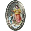 Palais du Rosaire Cadre ovale Saint Raphaël sur bois de 18x12cm^ Cadre Religieux