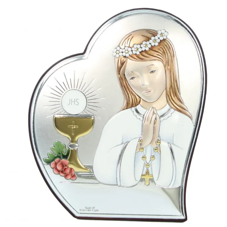 Palais du Rosaire Cadre pour Cadeau de Communion pour Fille 11 cm^ Communion | Cadre Religieux
