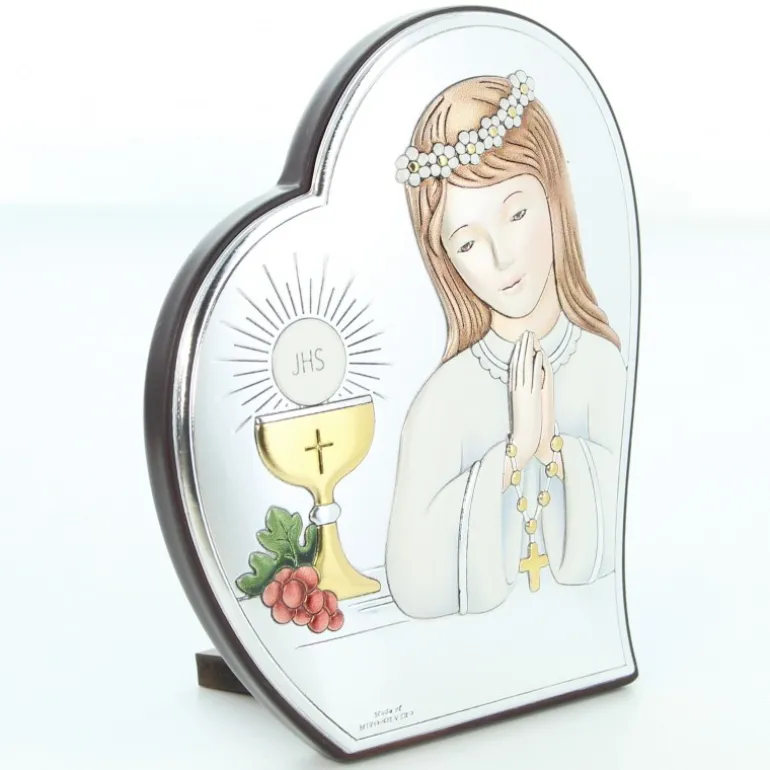 Palais du Rosaire Cadre pour Cadeau de Communion pour Fille 11 cm^ Communion | Cadre Religieux
