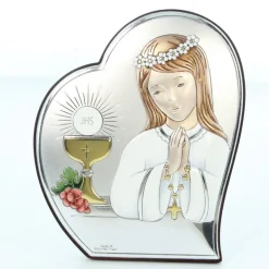 Palais du Rosaire Cadre pour Cadeau de Communion pour Fille 11 cm^ Communion | Cadre Religieux