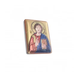Palais du Rosaire Cadre religieux Christ Pantocrate sur plaque métal 5x7cm^ Cadre Religieux