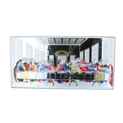 Palais du Rosaire Cadre religieux Cène argentée coloré 17 x 33 cm^ Pâques | Cadre Religieux