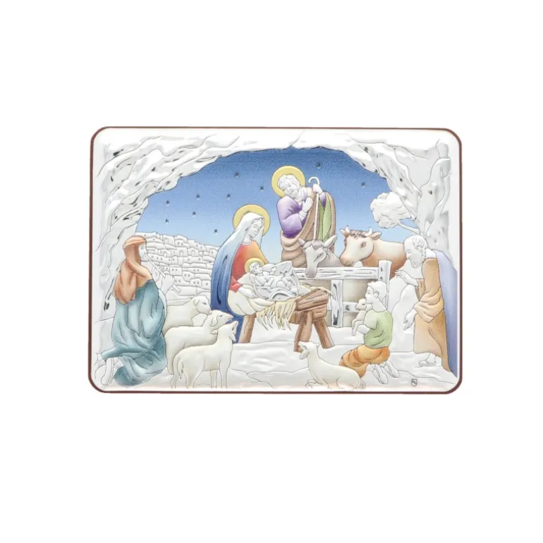 Palais du Rosaire Cadre religieux de la Crèche de Noel 14x10cm^ Crèche | Cadre Religieux