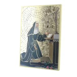 Palais du Rosaire Cadre religieux de Sainte Rita en bois avec effet mosaique 10x15cm^ Cadre Religieux
