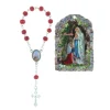 Palais du Rosaire Cadre religieux en bois Apparition de Lourdes et dizainier parfum à la rose 5 x 7 cm^ Cadre Religieux