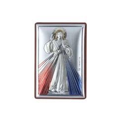 Palais du Rosaire Cadre religieux Jésus Miséricordieux argenté 4 x 6 cm^ Cadre Religieux