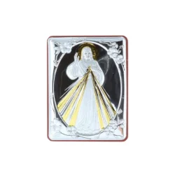 Palais du Rosaire Cadre religieux Jésus Miséricordieux argenté 5 x 6,5 cm^ Cadre Religieux
