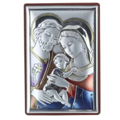 Palais du Rosaire Cadre religieux la Sainte Famille argenté coloré 4 x 6 cm^ Cadre Religieux