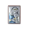 Palais du Rosaire Cadre religieux la Vierge à l'enfant Jésus argenté coloré 4 x 6 cm^ Cadre Religieux