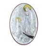 Palais du Rosaire Cadre religieux ovale Apparition de Lourdes argentée 5 x 7 cm^ Cadre Religieux