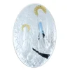 Palais du Rosaire Cadre religieux ovale Apparition de Lourdes dorée coloré 22 x 33 cm^ Cadre Religieux